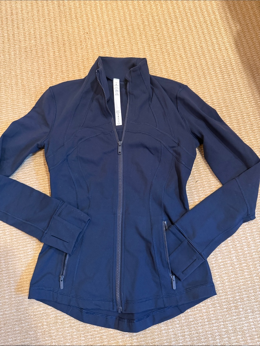 Lululemon navy blue zip up with thumb holes